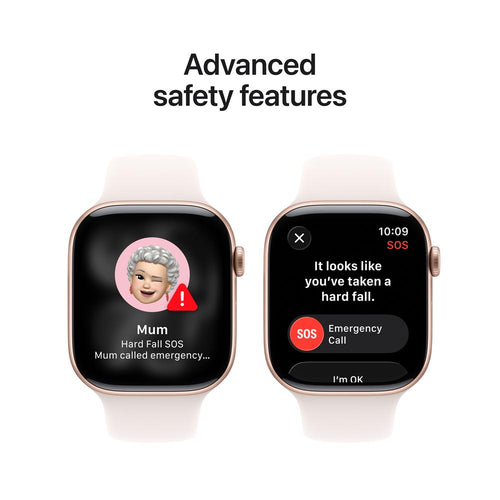 Apple Watch Series 11 GPS 46mm Rose Gold Aluminium Case with Light Blush Sport Band - S/M (MEV64X/A)