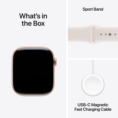 Apple Watch Series 11 GPS 46mm Rose Gold Aluminium Case with Light Blush Sport Band - S/M (MEV64X/A)