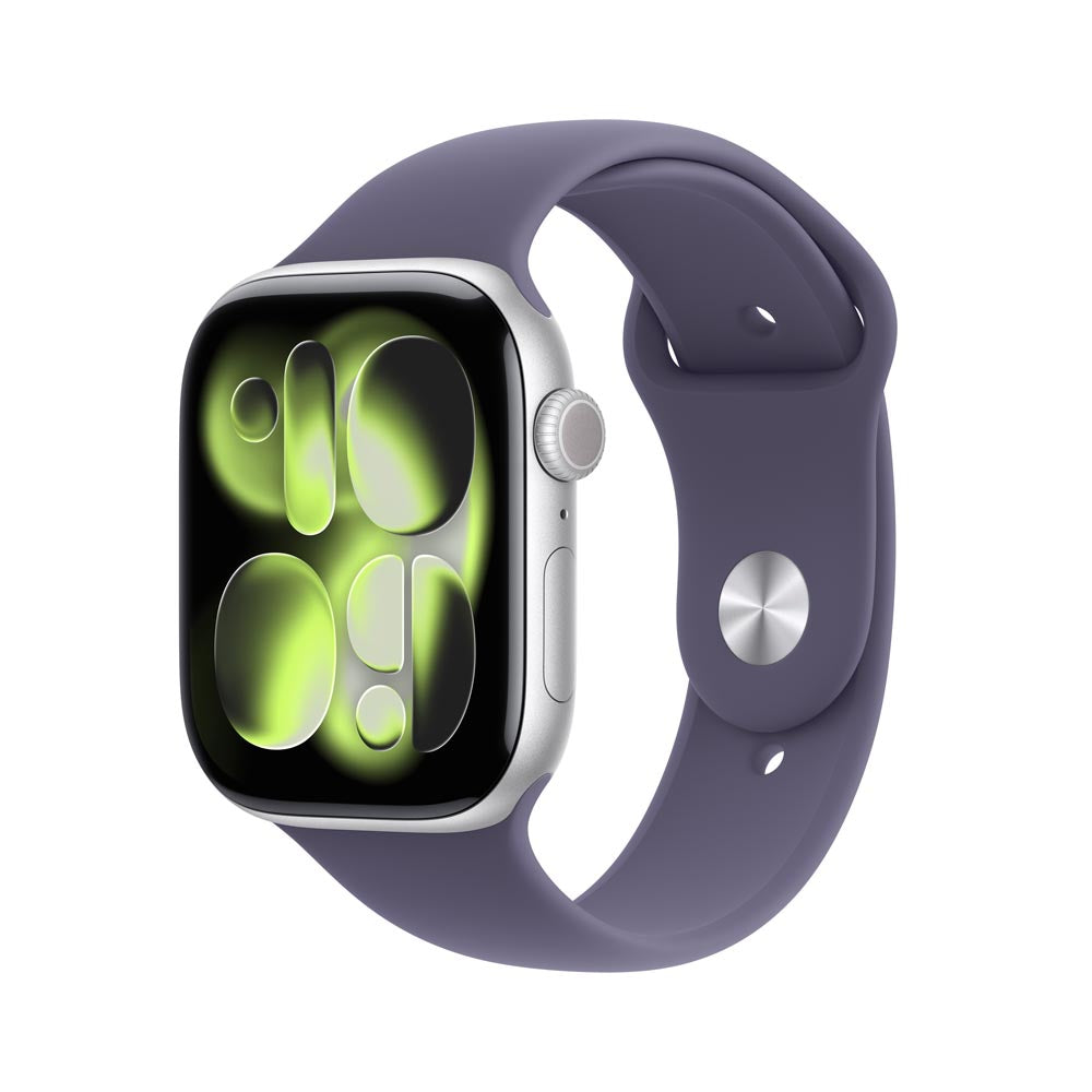 Apple Watch Series 11 GPS 46mm Silver Aluminium Case with Purple Fog Sport Band - M/L (MEVA4X/A)
