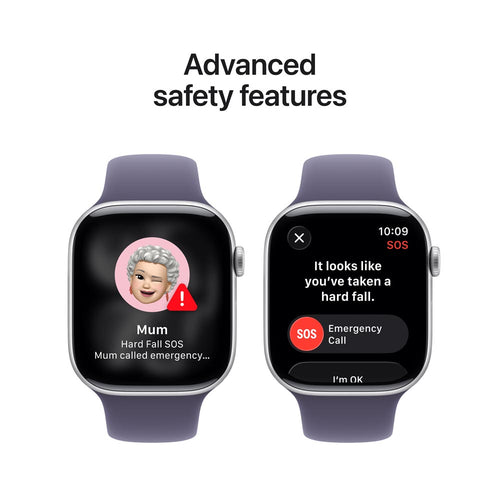 Apple Watch Series 11 GPS 46mm Silver Aluminium Case with Purple Fog Sport Band - M/L (MEVA4X/A)