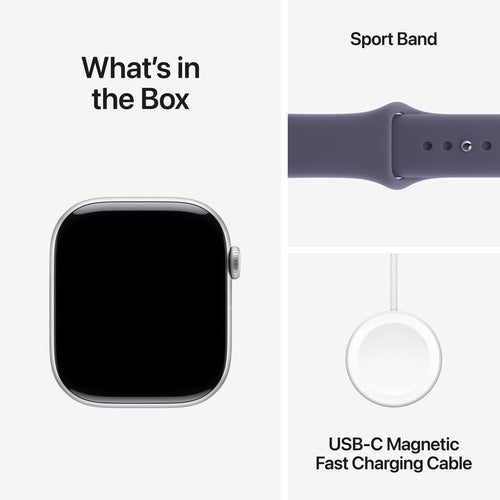 Apple Watch Series 11 GPS 46mm Silver Aluminium Case with Purple Fog Sport Band - M/L (MEVA4X/A)