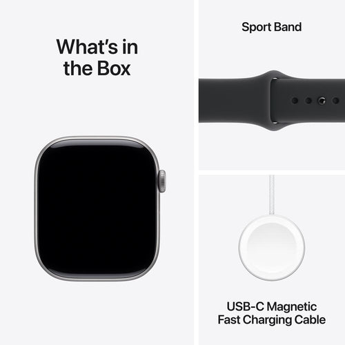 Apple Watch Series 11 GPS 46mm Space Grey Aluminium Case with Black Sport Band - M/L (MEV44X/A)