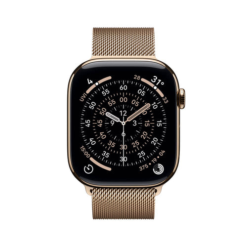 Apple Watch Series 11 GPS + Cellular 46mm Gold Titanium Case with Gold Milanese Loop - M/L