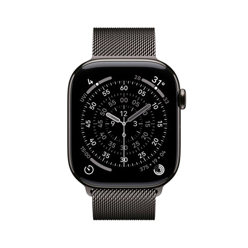 Apple Watch Series 11 GPS + Cellular 46mm Slate Titanium Case with Slate Milanese Loop - S/M