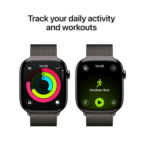 Apple Watch Series 11 GPS + Cellular 46mm Slate Titanium Case with Slate Milanese Loop - S/M