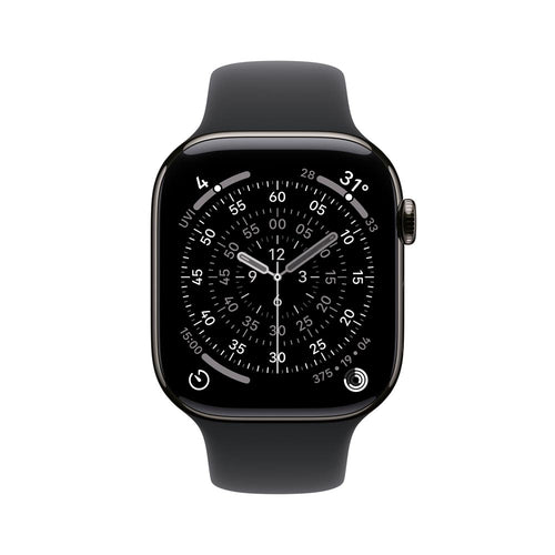 Apple Watch Series 11 GPS + Cellular 46mm Slate Titanium Case with Black Sport Band - S/M
