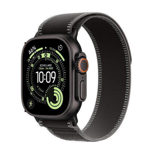 Apple Watch Ultra GPS Cellular 49mm Black Titanium Case with  Black/Charcoal Trail Loop M/L
