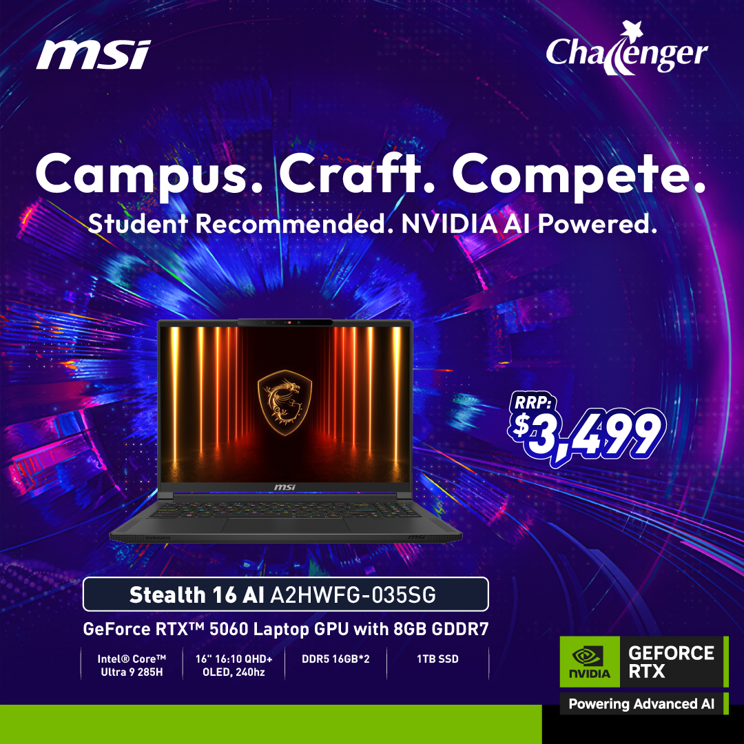 MSI Stealth 16 AI A2HWFG-035SG - UT9-285H 32GB 1TB GeForce RTX 5060