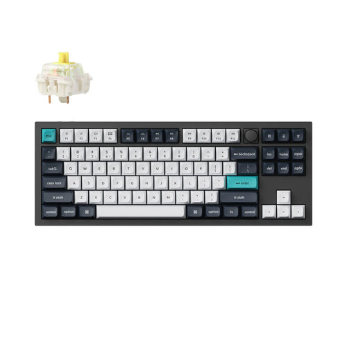Keychron Q3 Max Wireless Custom Mechanical Keyboard (Q3M-M4 Black - Banana Switch)