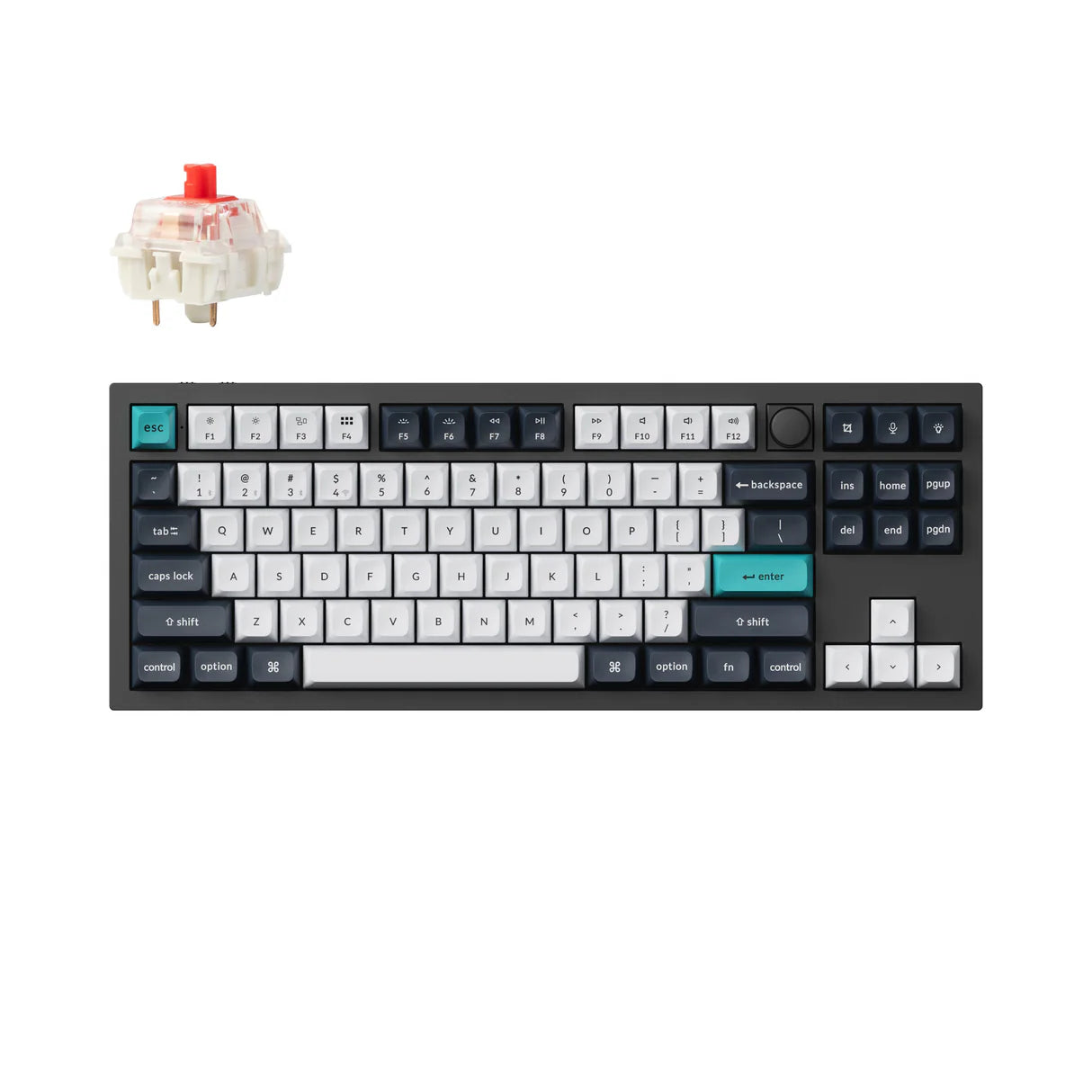 Keychron Q3 Max Wireless Custom Mechanical Keyboard (Q3M-M1 Black - Red Switch)