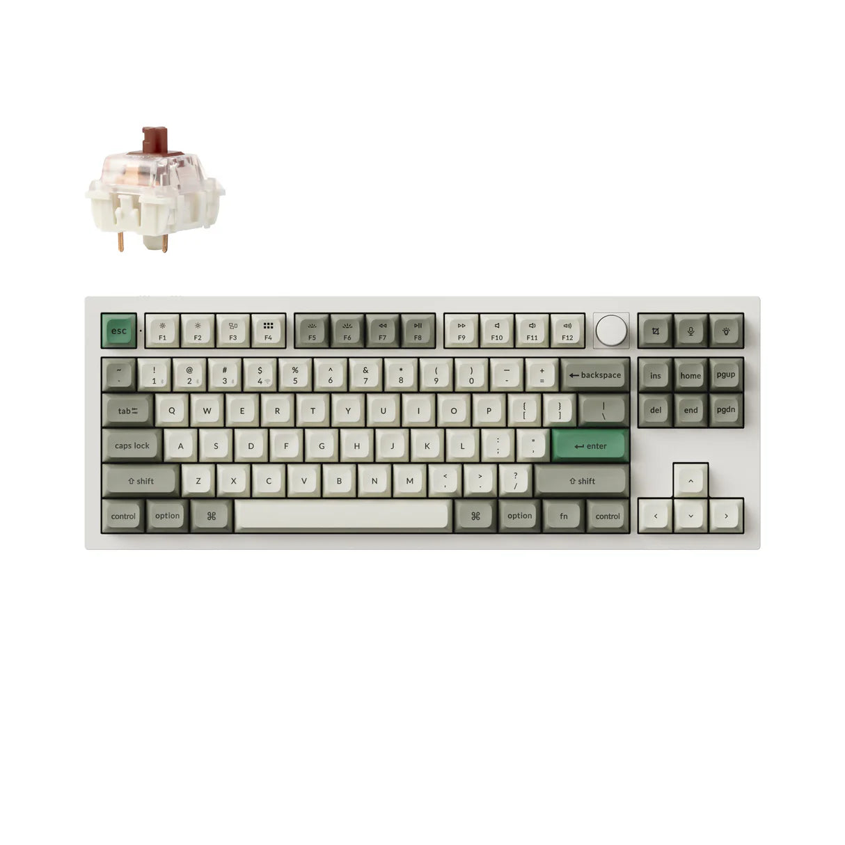 Keychron Q3 Max Wireless Custom Mechanical Keyboard (Q3M-P3 White - Brown Switch)