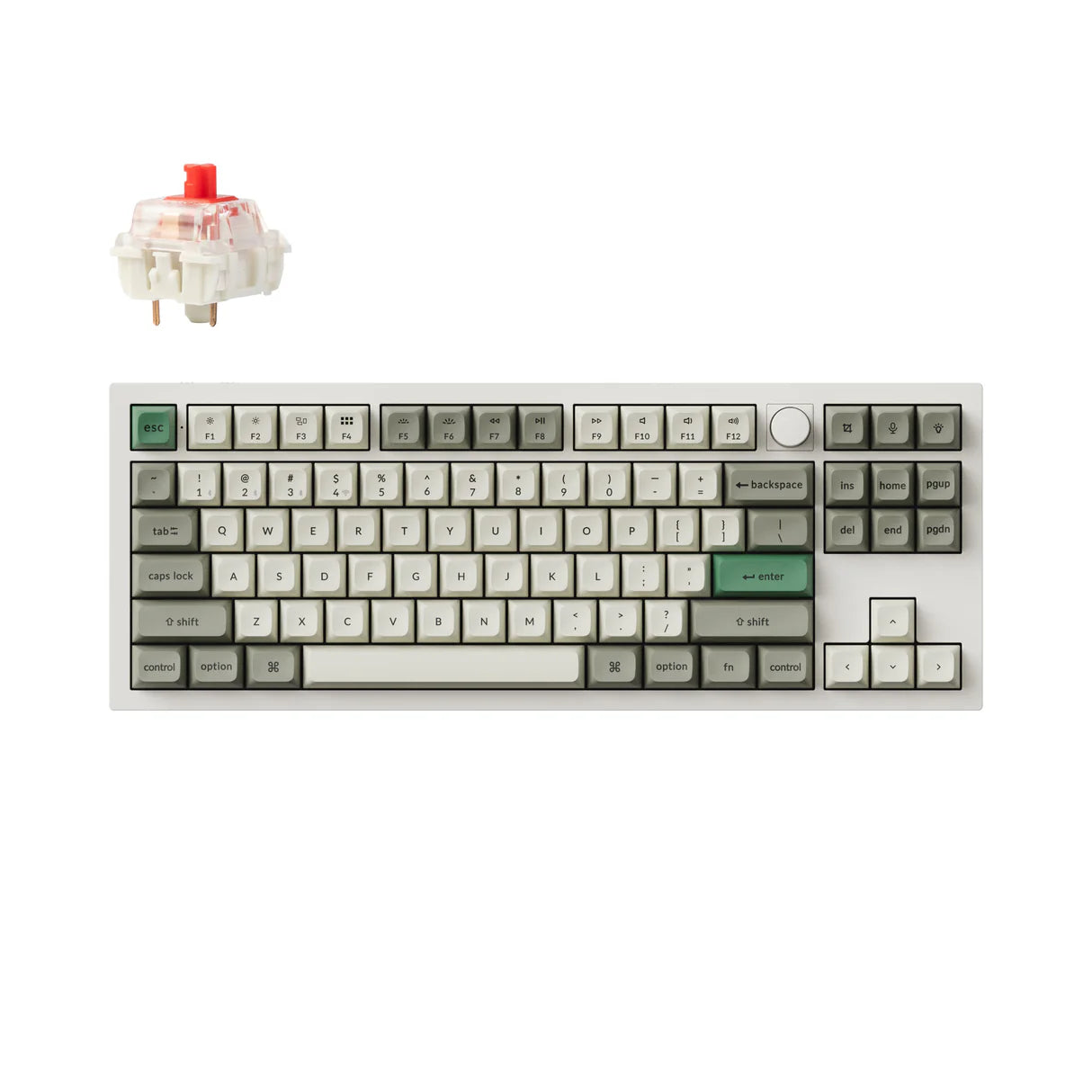 Keychron Q3 Max Wireless Custom Mechanical Keyboard (Q3M-P1 White - Red Switch)
