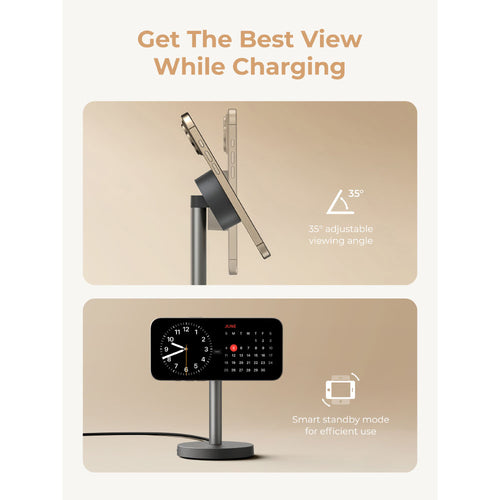 Aukey LC-MC111 MagFusion 1X Qi2.2 (25W) Magnetic Fast Wireless Charger - Dark Gray