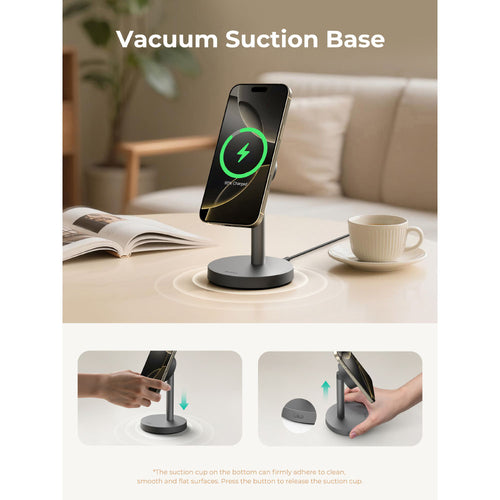 Aukey LC-MC111 MagFusion 1X Qi2.2 (25W) Magnetic Fast Wireless Charger - Dark Gray