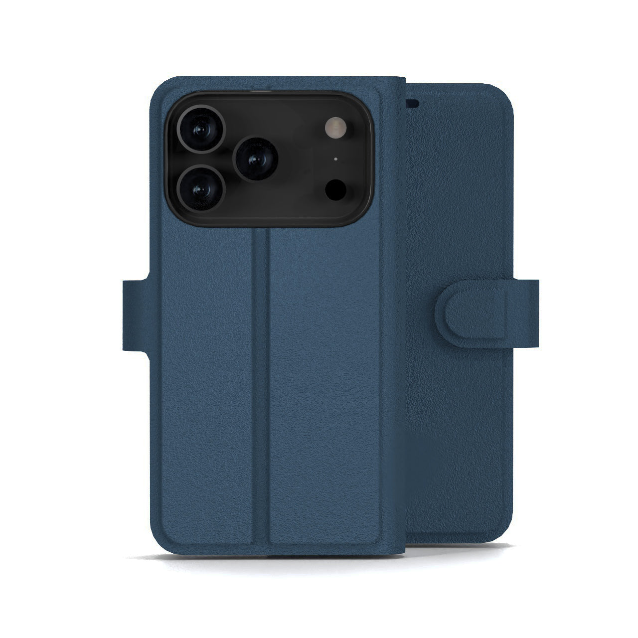 Nbrandz/N-Folio-iPhone 17 Pro Navy Blue Folio Leather Wallet Case