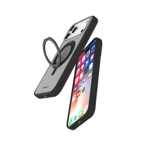 Nbrandz/N-Mag360-iPhone 17 Pro Max Matt Black Mag360 Touch 360 Rotation Protective Case