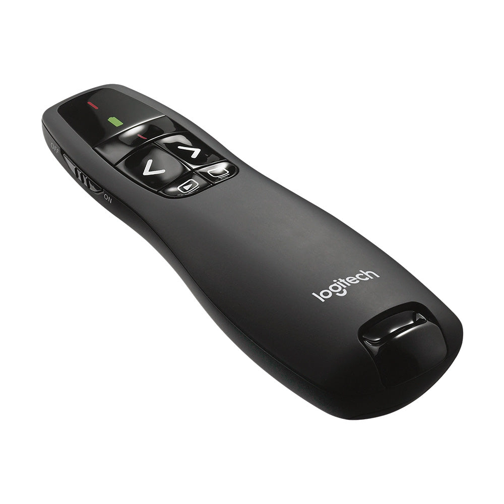Logitech R400 Wireless Presenter Remote Control with Red Laser Pointer (Black)