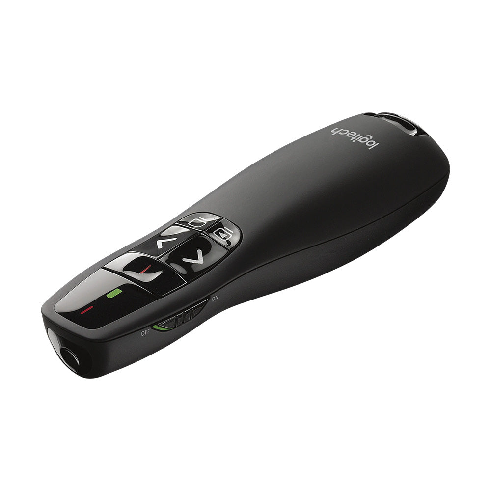 Logitech R400 Wireless Presenter Remote Control with Red Laser Pointer (Black)