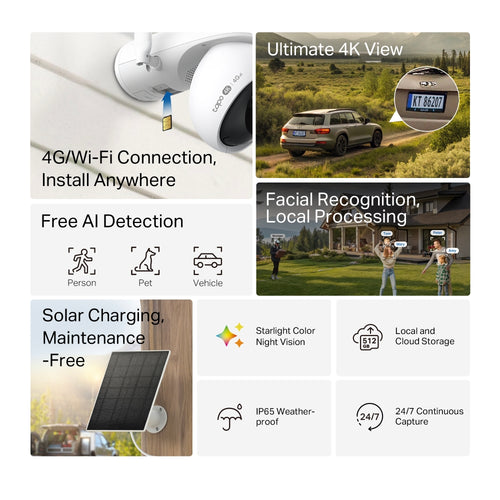 TP-Link Tapo C665G Kit Solar-Powered Pan/Tilt 4G LTE Camera