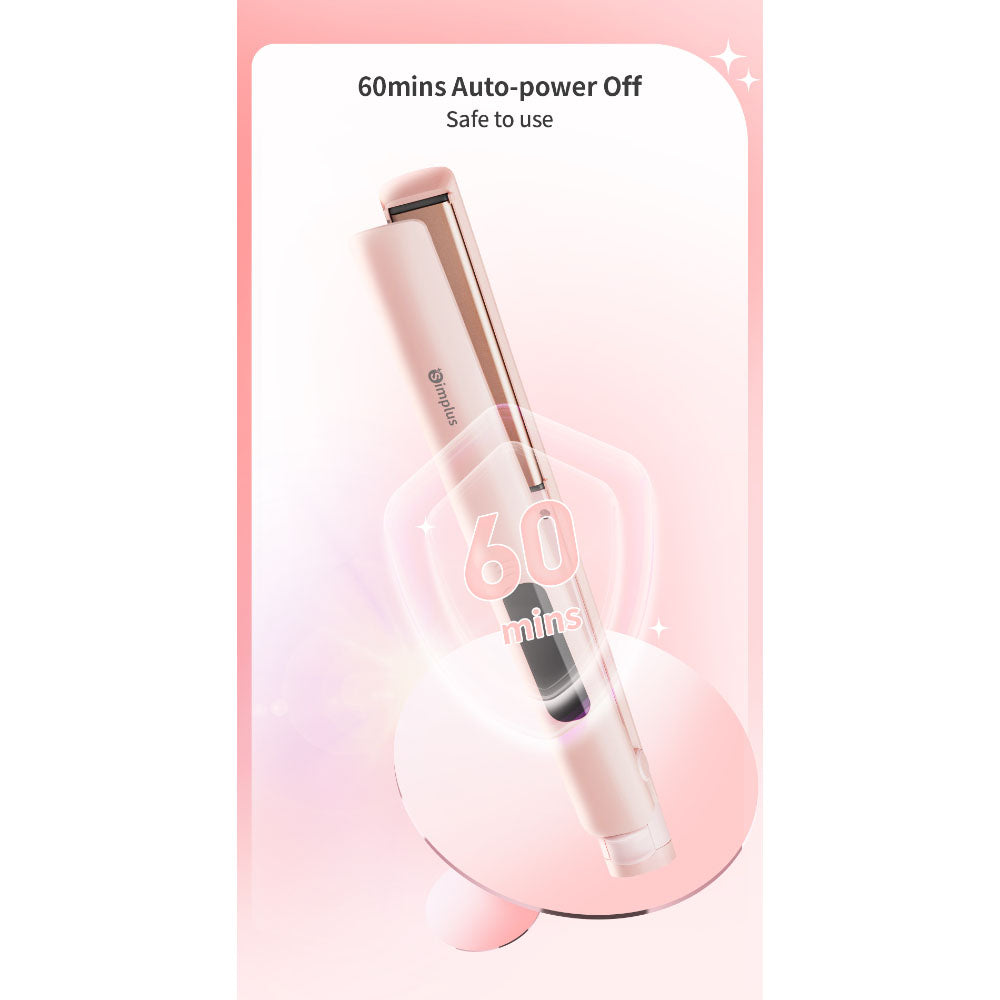 Simplus ZFBA003PK01-S Hair Straightener with Display Pink