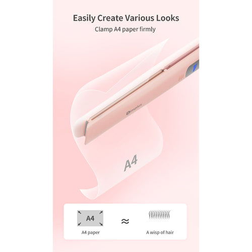 Simplus ZFBA003PK01-S Hair Straightener with Display Pink