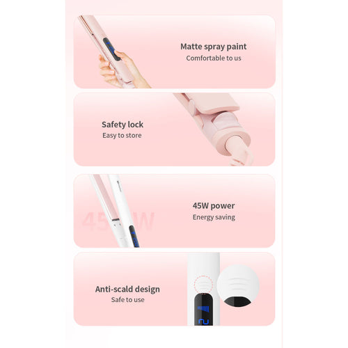 Simplus ZFBA003PK01-S Hair Straightener with Display Pink