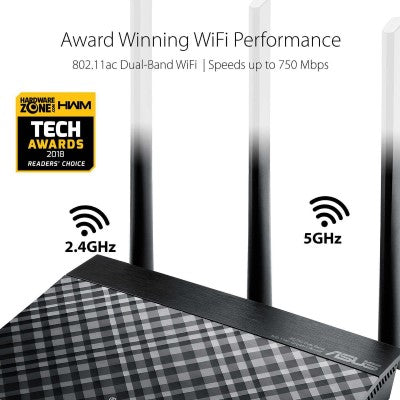 Asus RT-AC53 Wireless AC750 Dual-Band Gigabit Router 300/43