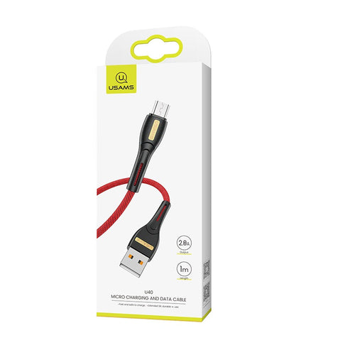 Usams US-SJ389 USB-A To Micro USB Charging Cable 2A 1M (Red)