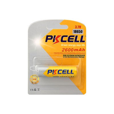 PKCELL 3.7V 18650 2600mAh  Li-ion Rechargeable Batery