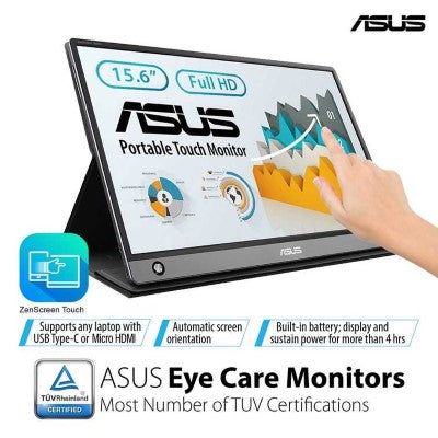 Asus ZenScreen MB16AMT USB Portable Monitor - 15.6-inch, IPS, Full HD, 10-point Touch, Built-in Battery