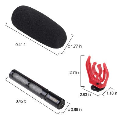 LENSGO Super-Cardioid Interview Live Stream Microphone 5m Range For Pro Vlogging (Black)