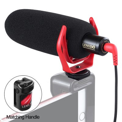 LENSGO Super-Cardioid Interview Live Stream Microphone 5m Range For Pro Vlogging (Black)