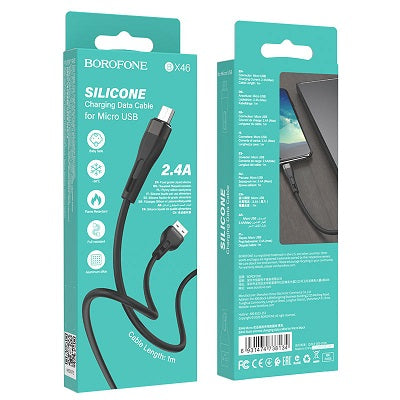 Borofone BX46 Rush Silicone Micro USB Cable (Black)