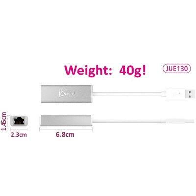 J5Create USB 3.0 Gigabit Ethernet Adapter (JUE130)