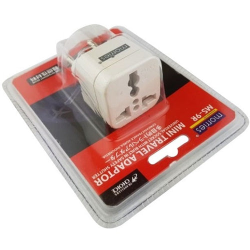 Morries MS-9R Mini Travel Adaptor 2 Round Pin Plug (White)