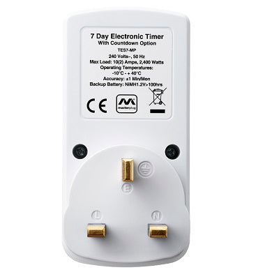 Masterplug TES7-MPA 24 Hour/7 Day Programme Electric Timer