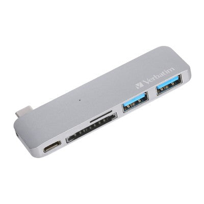 Verbatim Type C Hub with Type C Charging (Grey)