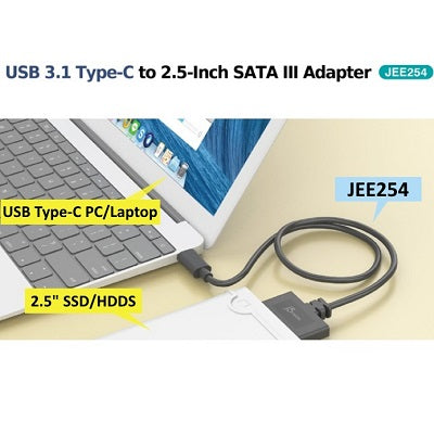 J5Create JEE 254 USB 3.1 Type-C To SATA III Adapter