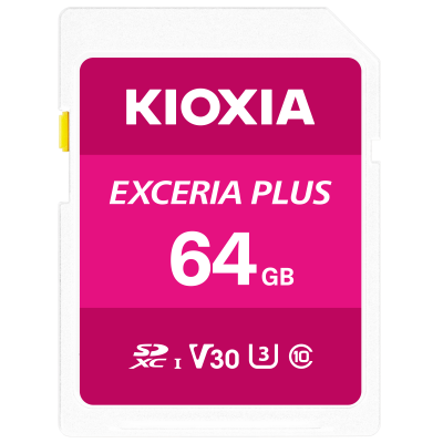 KIOXIA EXCERIA PLUS CL10 U3 R98/W65 64GB LNPL1M064GG4