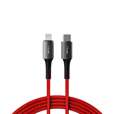 MILI HI-L90 USB-C to Lightning Charging Cable 1M (Black + Red)
