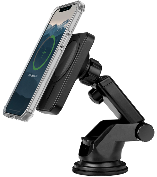 Vanguard Snapmount Magnetic Wireless Charging Mobile Phone Mount For Car (Black)