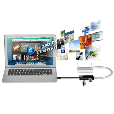 J5Create USB 3.0 Gigabit Ethernet & 3-Port HUB (JUH470)