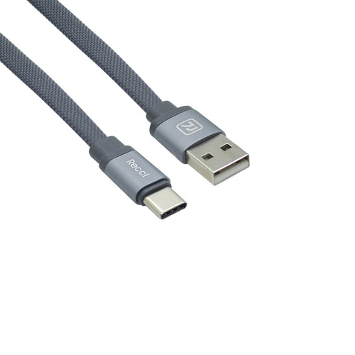 Recci RCT -Y100 USB A to Type-C USB2.0 2.4A Cable 1M Grey