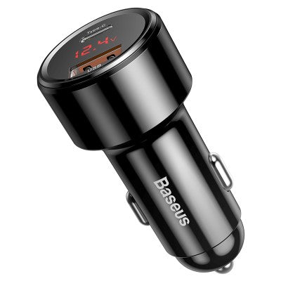 Baseus CCMLC20C-01 Type-c PD+QC Quick Car Charging 45W (Black)