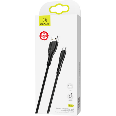 Usams US-SJ366 U35 USB A to Type-C Charging Cable 2A 1M (Black)