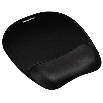 Fellowes Black Mouse Pad With Wrist Memory Form