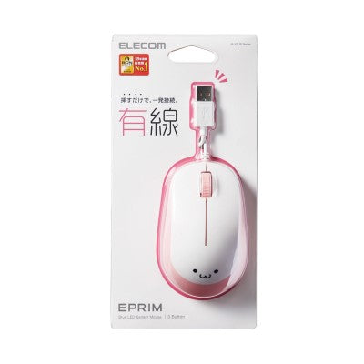 Elecom M-Y8UB BlueLED 3 Buttons Wired Mouse (Pink)