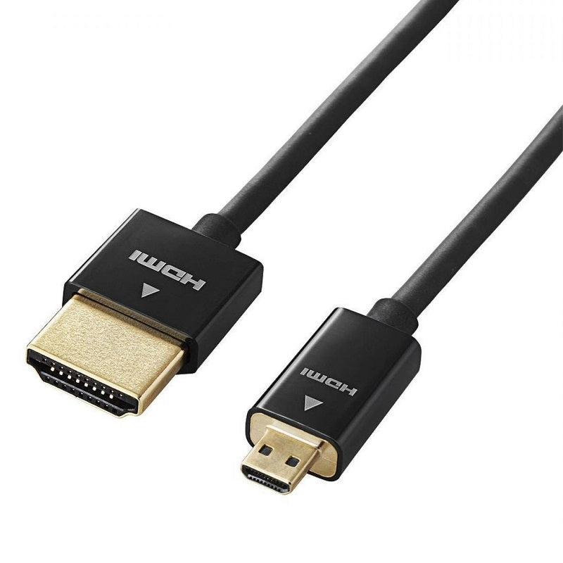 Elecom High Speed HDMI Cable with Ethernet 2m (HDMI Type A to HDMI-micro Type D) DH-HD14SSU20BK