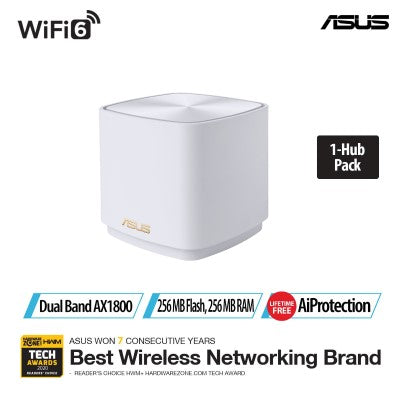 Asus ZenWiFi AX XD4 Mini  1-Pack AX1800 Wi-Fi 6 Mesh (White)
