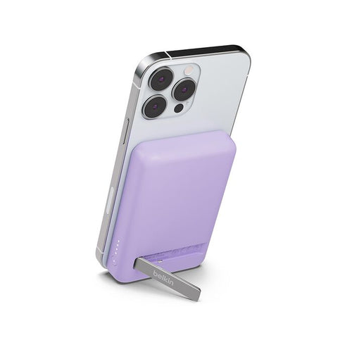 Belkin BPD004qcPU BoostCharge Magnetic Wireless Power Bank 5K + Stand (Purple)